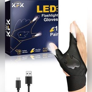 New in Box KFK LED Flashlight Gloves one size fits most